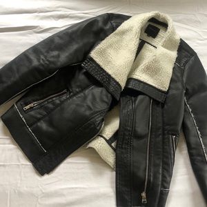 Dynamite Faux Leather Shearling Jacket